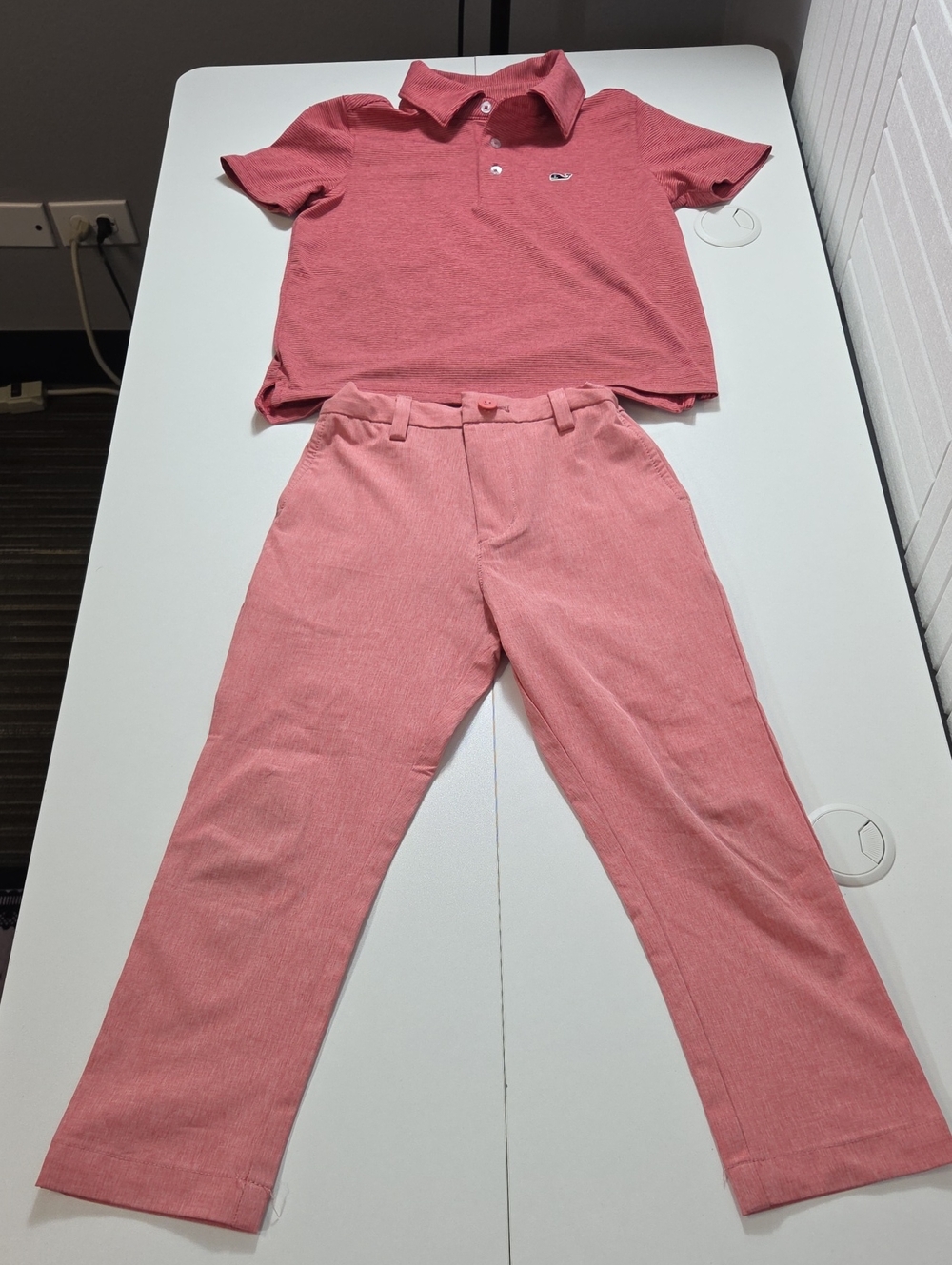 Vineyard Vines Performance Polo & Pants Set Red Size 5